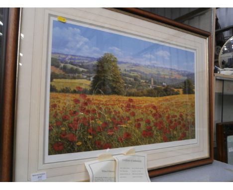 signed limited edition print 'meadow poppies' by William r makison