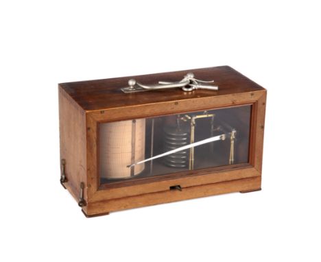 An early 20th century French barograph in a mahogany case. 28.5cm wide 17cm highuntested