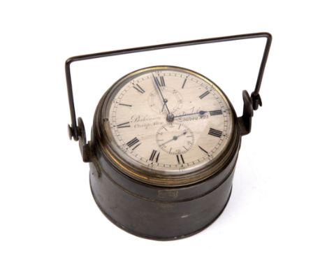 A 19th century marine chronometer by Parkinson and Frodsham the silvered dial with Roman numerals and subsidiary dials 10cm d