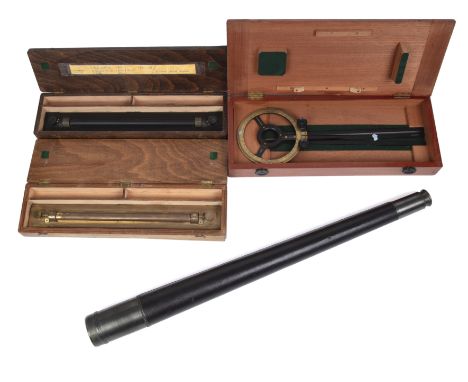 A Kelvin Hughes 403 telescope 84cm together with three parallel rules (4)