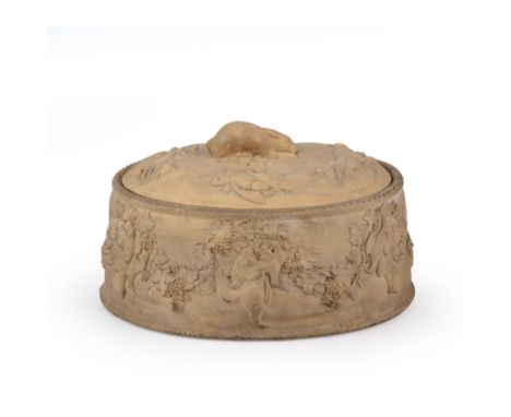 A Victorian Wedgewood caneware game tureen 27cm wide 23cm deep 18cm highgood with minor marks, top possibly not original