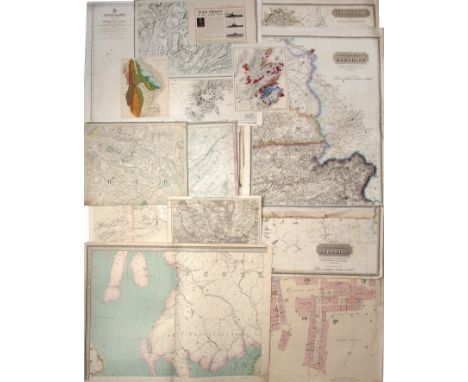 A collection of approximately ninety large maps and plans, principally 19th century, including sixteen sheets of Ordnance Sur