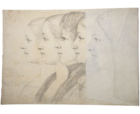 Georg August Christian Kestner (1777-1853) Diplomat and Art Collector. Pencil sketch of five profile heads identified in MS n