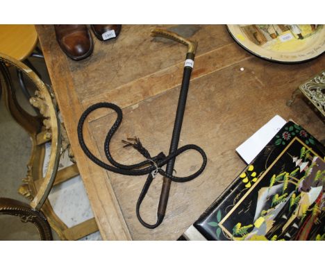 A vintage hunting whip