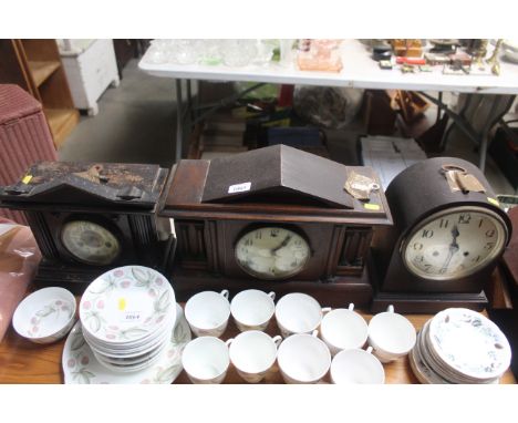 Three two hole mantel clocks