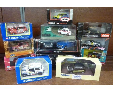 Twelve mixed die-cast model vehicles, Corgi, Schuco, etc., all boxed