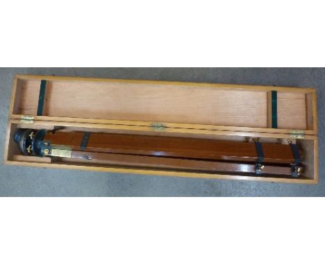 A military issue tripod with broad arrow, tripod and box marked 22091,1940, B107