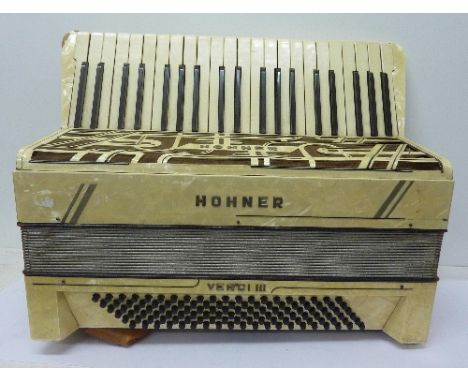 A Hohner Verdi III piano accordion, a/f