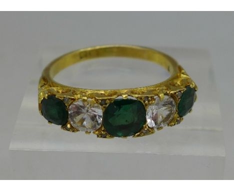 An 18ct gold five stone ring, weight 6.1g, size S