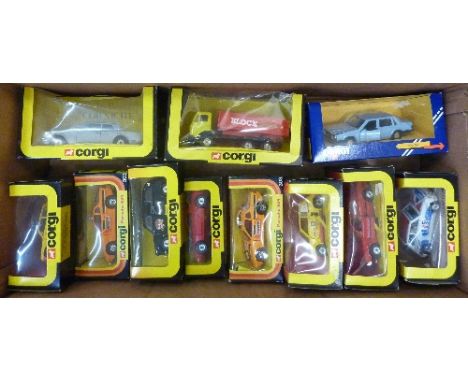 Eleven Corgi model vehicles, all boxed