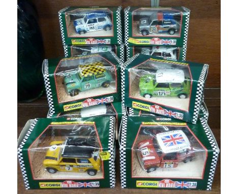 Fourteen Corgi Mini Mania 1:36 scale die-cast model vehicles, boxed