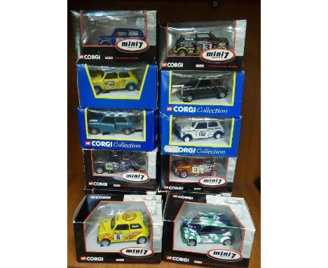 Twelve Corgi Mini 7 Racing Club and Corgi Collection die-cast model vehicles, boxed