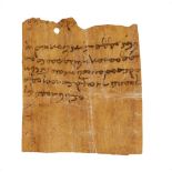 Document recording a grain delivery by Aspiy , manuscript on leather with clay seal [northern Afghan