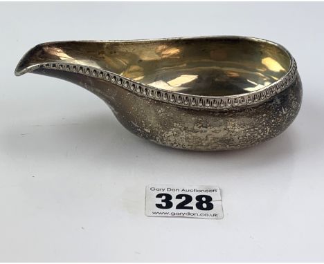 Georgian silver pap boat by Thomas Watson of Newcastle 1801, 5" long, w: 2.5 ozt, with purchase receipt 1966