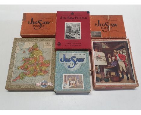 Six assorted vintage Chad Valley jigsaw puzzles 