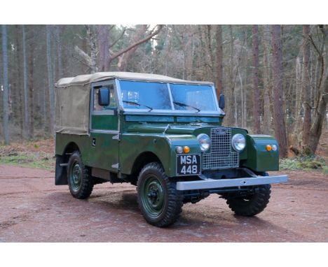 An enthusiast-restored 86" Series I correctly presented in Bronze Green over green vinyl with a new canvas tilt. Benefiting f