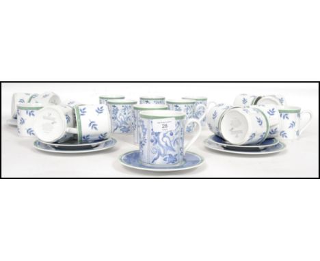 A Villeroy & Boch Gallo deign Switch 3 German tea service consisting of 12 tea cups, 10 coffee mugs, two breakfast cups etc.