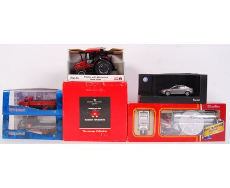 A collection of various branded diecast model vehicle to include; Ertl ' Case International ' Tractor, 2x British Transport C