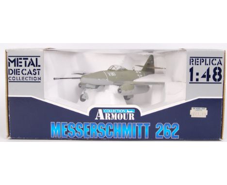 An original 1:48 scale Franklin Mint Armour Collection 98154 ' Messerschmitt 262 ' diecast model fighter plane. Mint within i