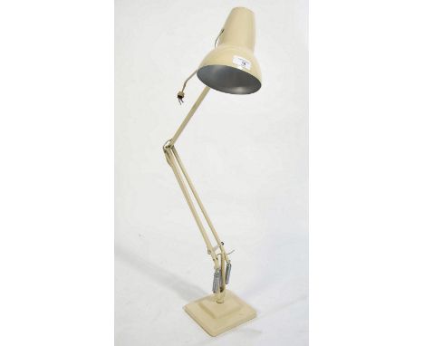 A vintage 1940's Herbert Terry model 1227 Industrial anglepoise desk lamp raised on twin square terraced base having pendant 