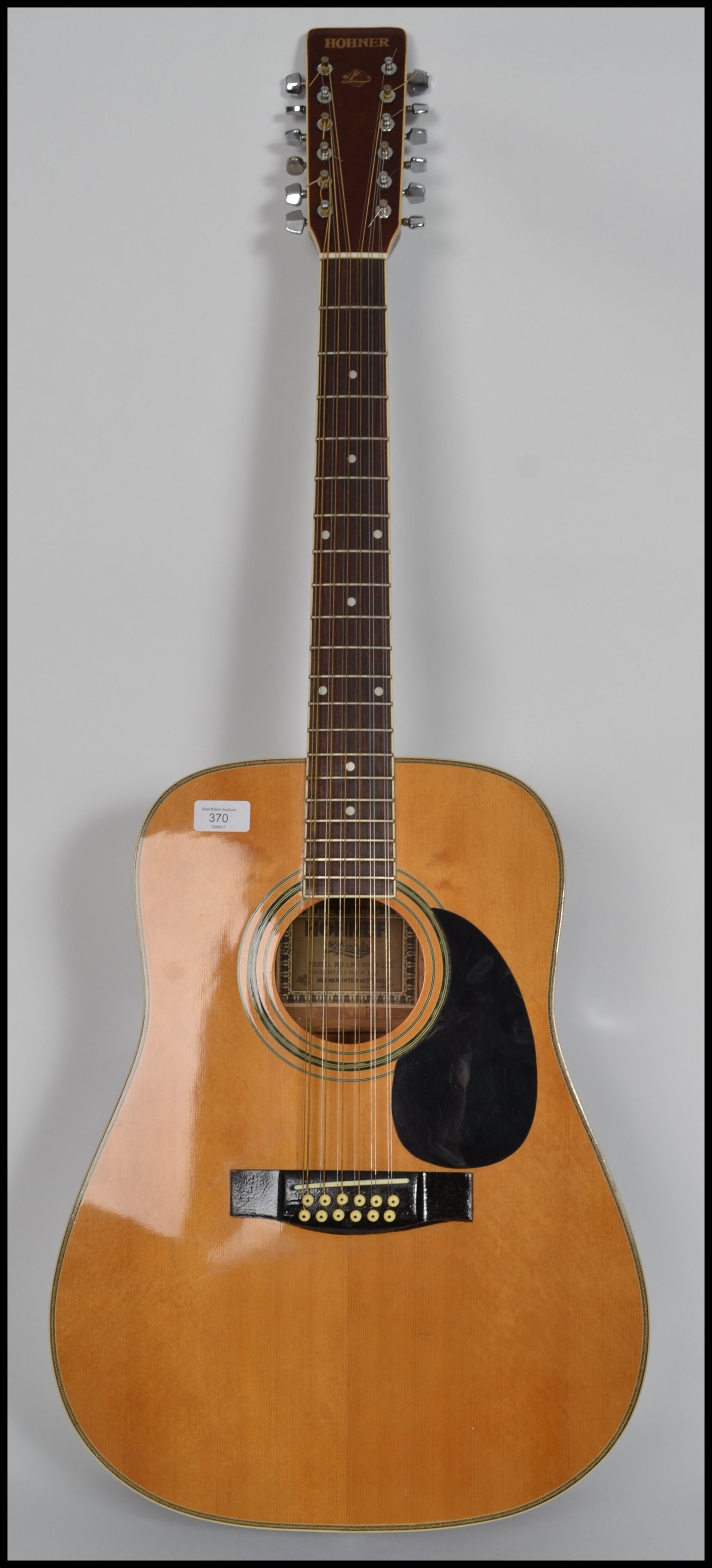 A vintage Hohner Leyanda 12 string acoustic guitar Model No. LW1200N