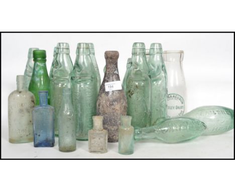 A collection of vintage advertising bottles dating from the 19th and 20th century, many local bottles from Bristol and the su