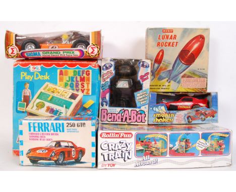 A collection of various branded vintage & retro boxed toys to include; ERTL Tennessee Thunder Smokin Shakers, friction powere