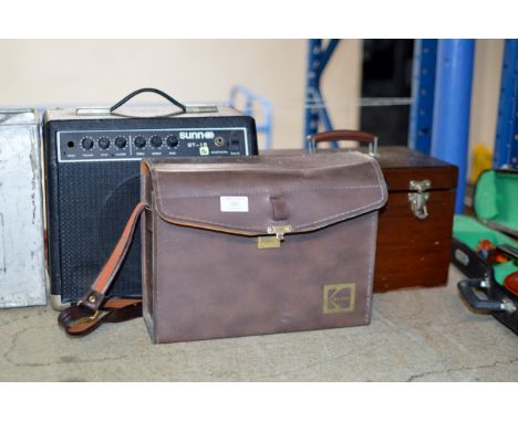 A CINE CAMERA, PROJECTOR &amp; GUITAR AMPLIFIER    
