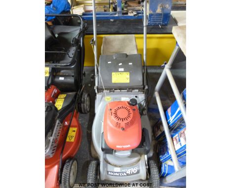 A Honda HRB476C lawn mower with OHC engine