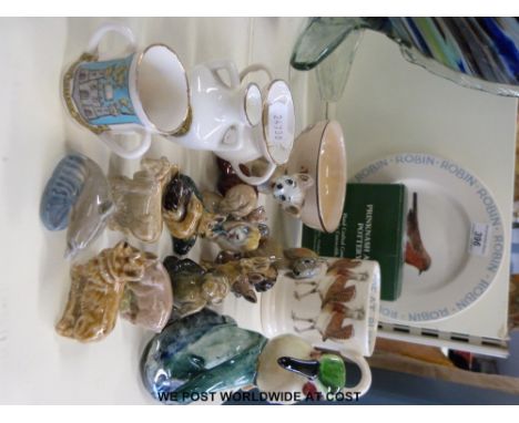 Two Emma Bridgewater Garden Birds plates Robin and Blue Tit, a Bridgwater mug 'Great Bustard', Nicholas Mosse Pottery bowl wi