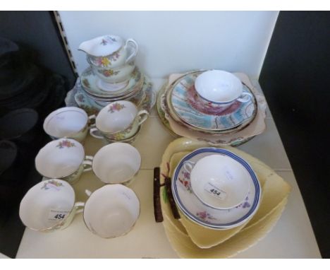 A Colclough bone china six piece tea service and other cermics
