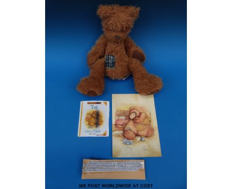 Rickey Austin Original signed print of "Tat" the bear and original 36cm "Tat" soft toy Bear