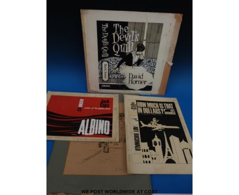 Two Heinemann publishers original artworks, one The Devil's Quill by David Horner approx 38cm square and Albino by Jack Cope 