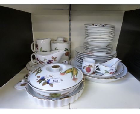 Thirty four pieces of Royal Worcester Evesham pattern dinnerware 