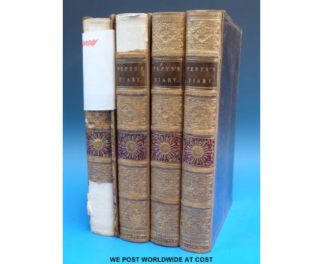 The Diaries of Samuel Pepys (London, Hurst & Blackett, 1854), full leather, poor condition, four volumes