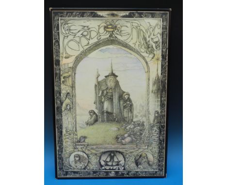 An original 1970s Jimmy Caulty Lord of the Rings poster printed on a board (84 x 56cm)