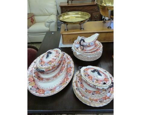 A Keeling late Mayers 'Chester' dinner service including tureens, ladle etc
