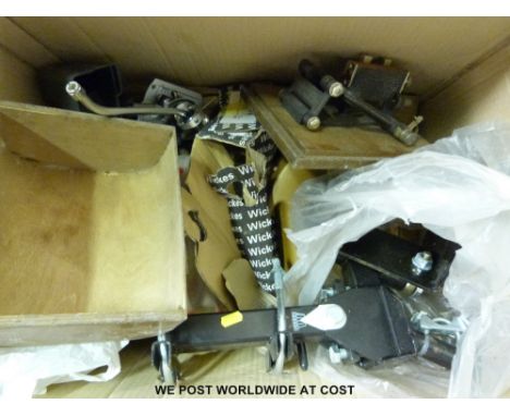 A tow bar attachment and other tools together with a Stanley rolling toolbox 