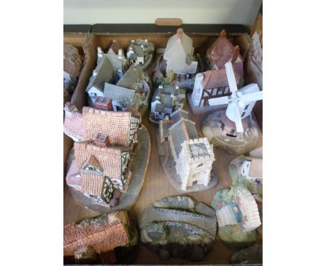 Sixteen various Lilliput Lane unboxed buildings to include "St Mary's Church", "The Red Lion", "Chiltern Mill" etc