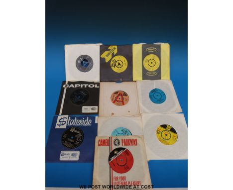 Ten collectable soul 7” singles including: Barret Strong “Stand Up And Cheer For The Preacher” (Demo); The Tymes “Wonderful! 