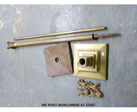 Brass Corinthian column standard lamp base and column in kit form