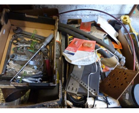A quantity of tools to include spanners, torque wrench, timing light, Vernier height gauge etc