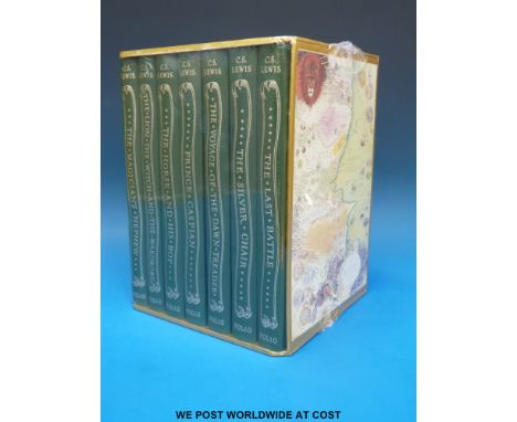 C. S. Lewis, 'The Complete Chronicles of Narnia' (London, Folio Society) Green boards, gilt spines, pictorial slipcase.  As n