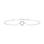 Armband 585/14kt Weißgold mit 13 Diamanten 0,07 ct G/SI