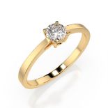 Ring 585/14kt Gelbgold mit Diamant 0,30 ct G/SI - GIA zertifiziert