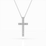 Halskette mit Anhänger 585/14kt Weißgold mit 13 Diamanten 0,20 ct G/SI