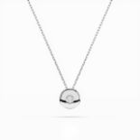 Halskette mit Anhänger 585/14kt Weißgold mit Diamant 0,04 ct G/SI