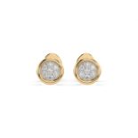 Ohrringe 585/14kt Gelbgold mit 14 Diamanten 0,08 ct G/SI