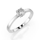Ring 585/14kt Weißgold mit Diamant 0,30 ct G/SI - GIA zertifiziert