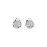 Ohrringe 585/14kt Weißgold mit 14 Diamanten 0,08 ct G/SI